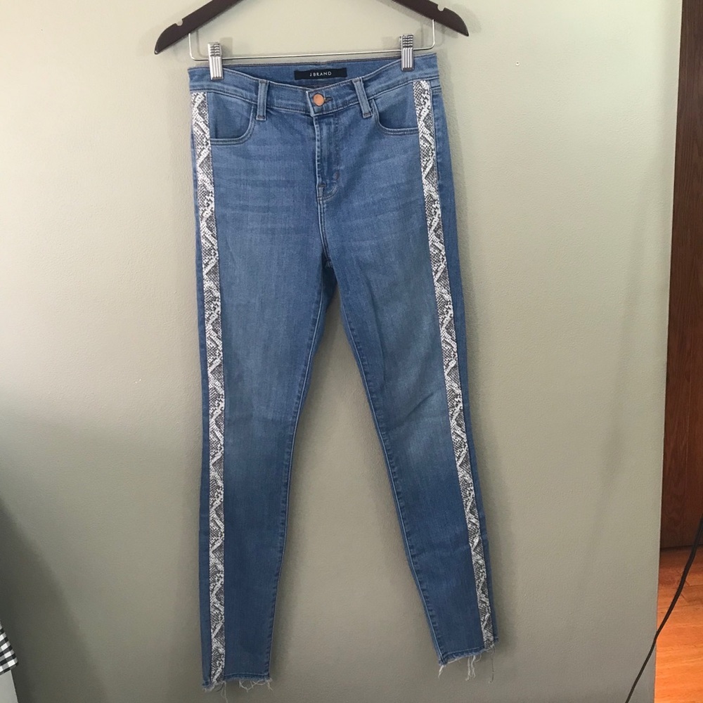 J BRAND MARIA HIGH RISE SKINNY JEANS Snake Print - Picture 3 of 12